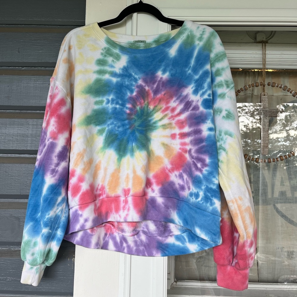 Abercrombie & Fitch Tie-Dye Sweatshirt Oversized Soft 90’s Y2K Large L Pride